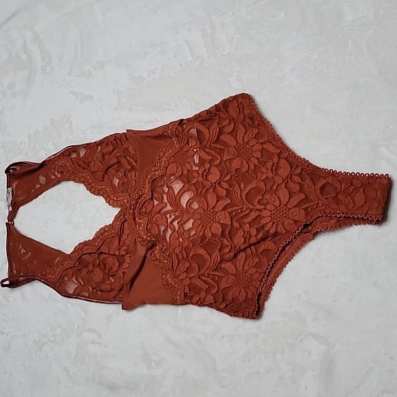 Free People Intimately Speed Date Bodysuit Spiced Brandy XS - Picture 8 of 16